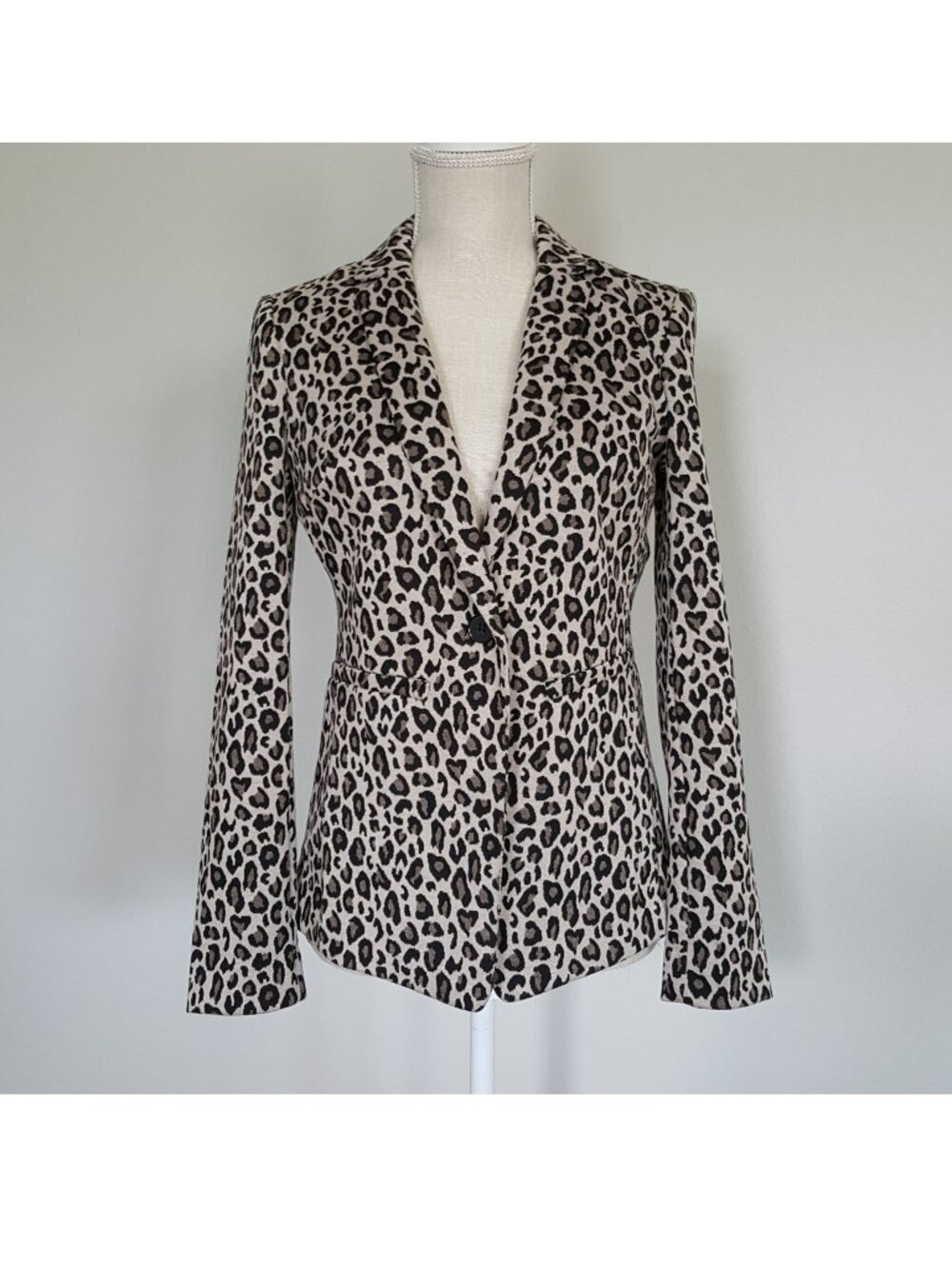 NEW MARKS & SPENCER Leopard Print Blazer Animal Print Fitted Knit Jacket